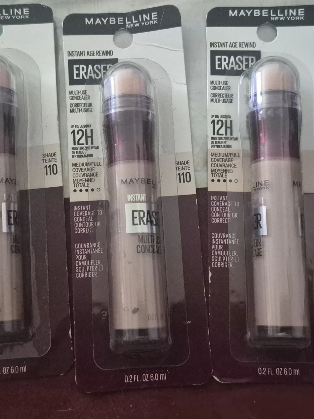 New -5 Maybelline Instant Age Rewind Eraser Concealer #110 Light Beige